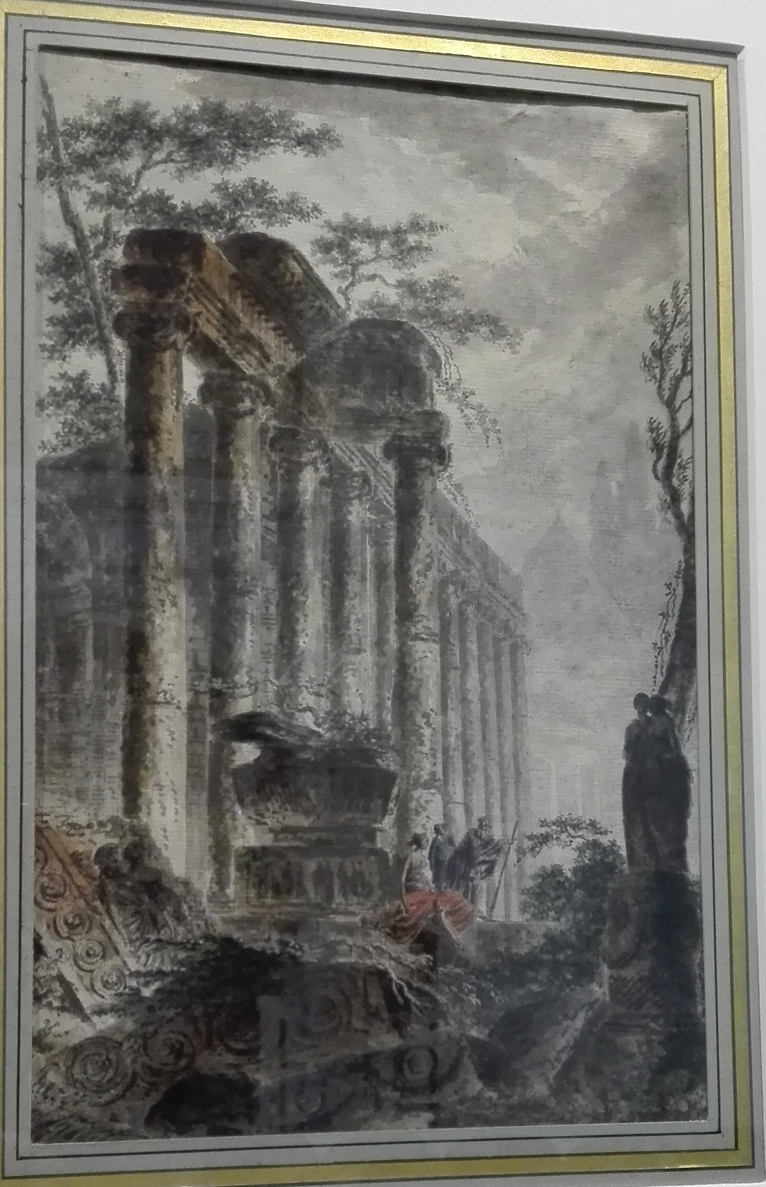 Jean-Henry-Alexandre Pernet Ruines antiques et personnages 