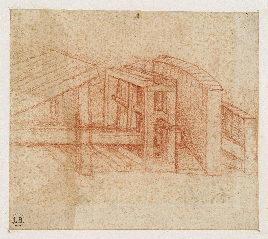 Léonard de Vinci (1452-1519), Fragment d’un dispositif mécanique, vers 1493,